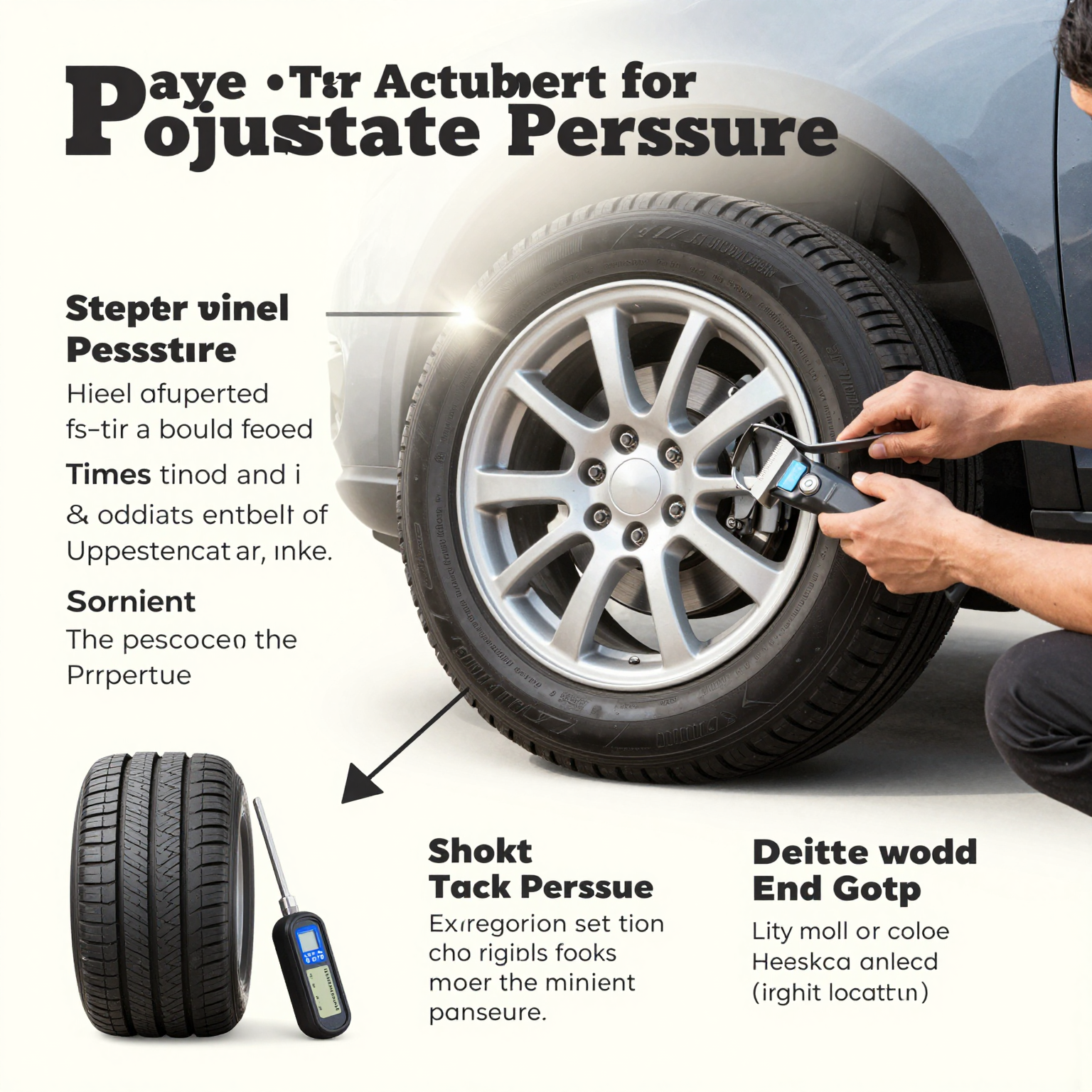 Infographic on tire pressure checking process