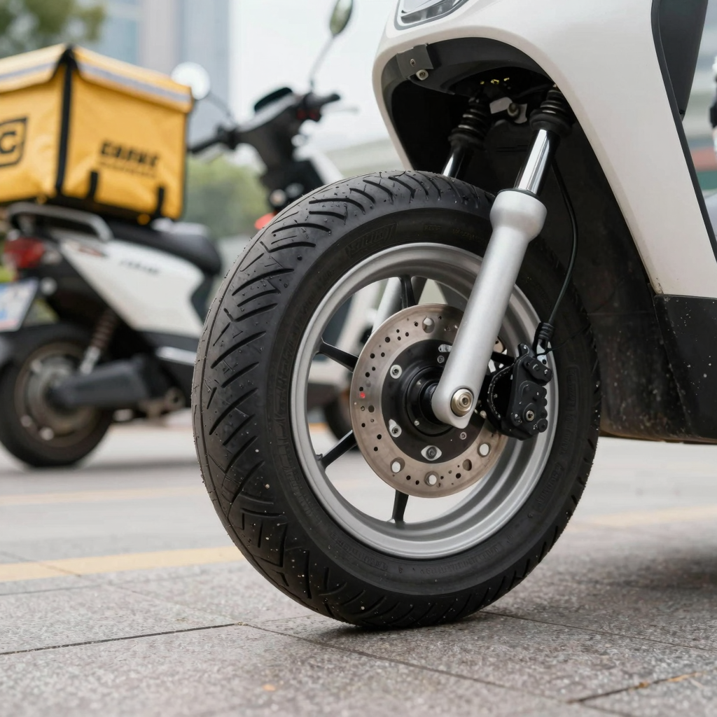 3.50-10 Scooter Tire in Use