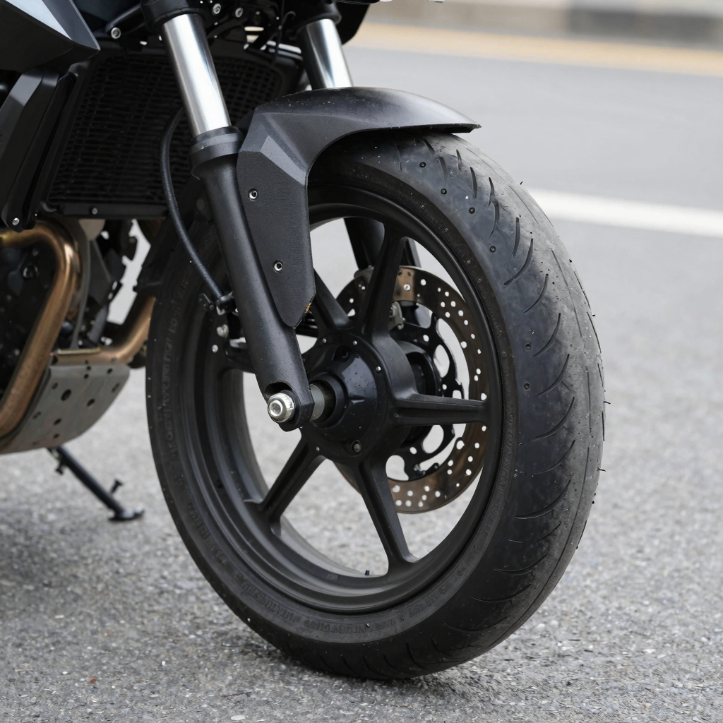 140/90B16 Motorcycle Tire on Bike