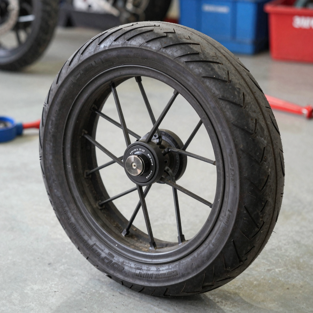 A well-maintained motorcycle tire