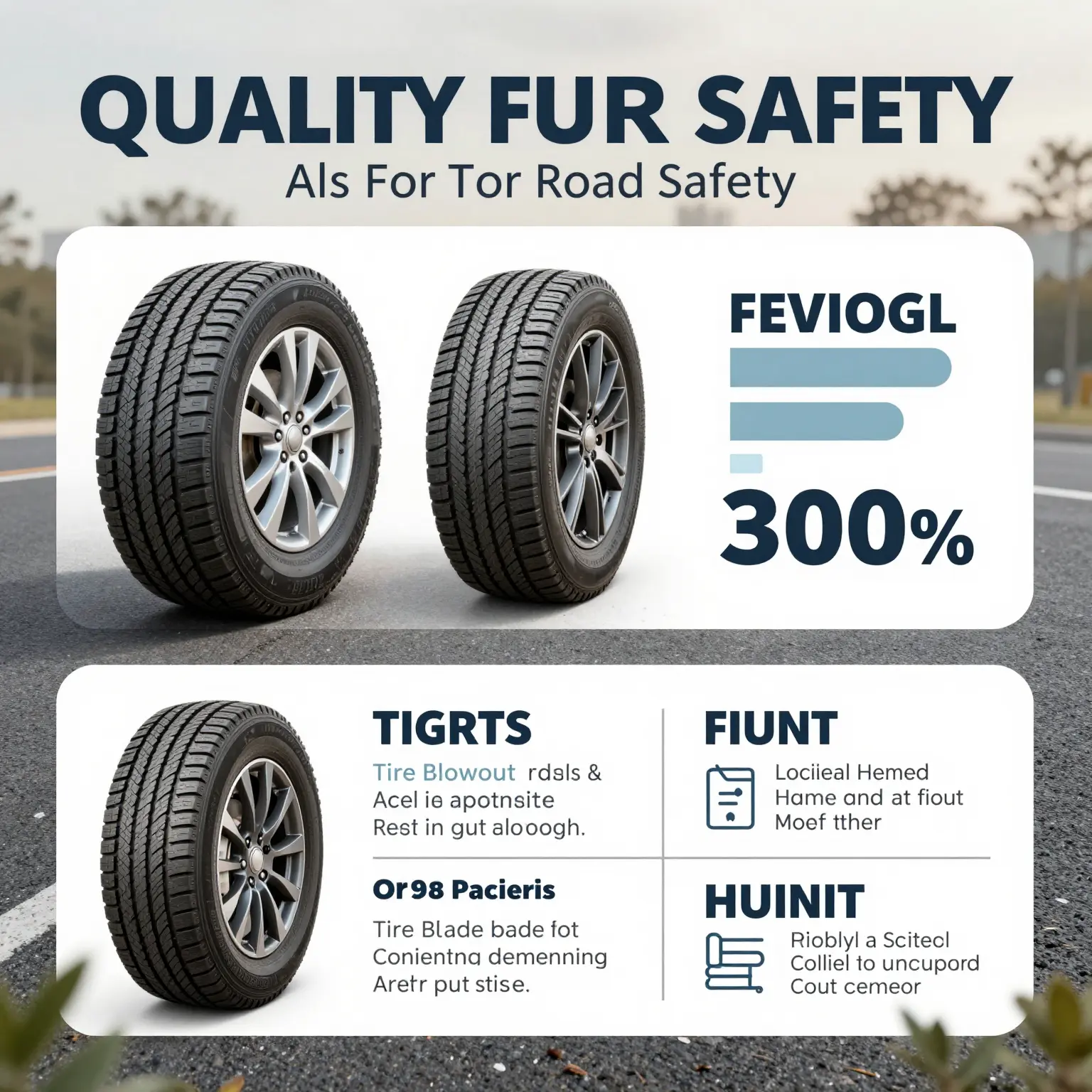 Infographic illustrating the importance of quality tires for road safety