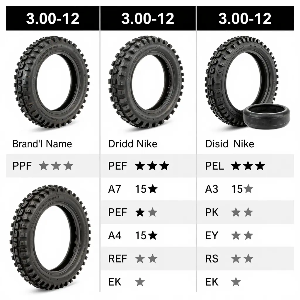 Comparison of 3.00-12 Dirt Bike Tires and Tubes