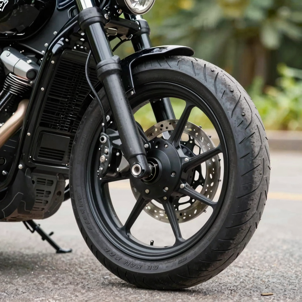 Sleek Motorcycle with 3.25 x 17 Tires