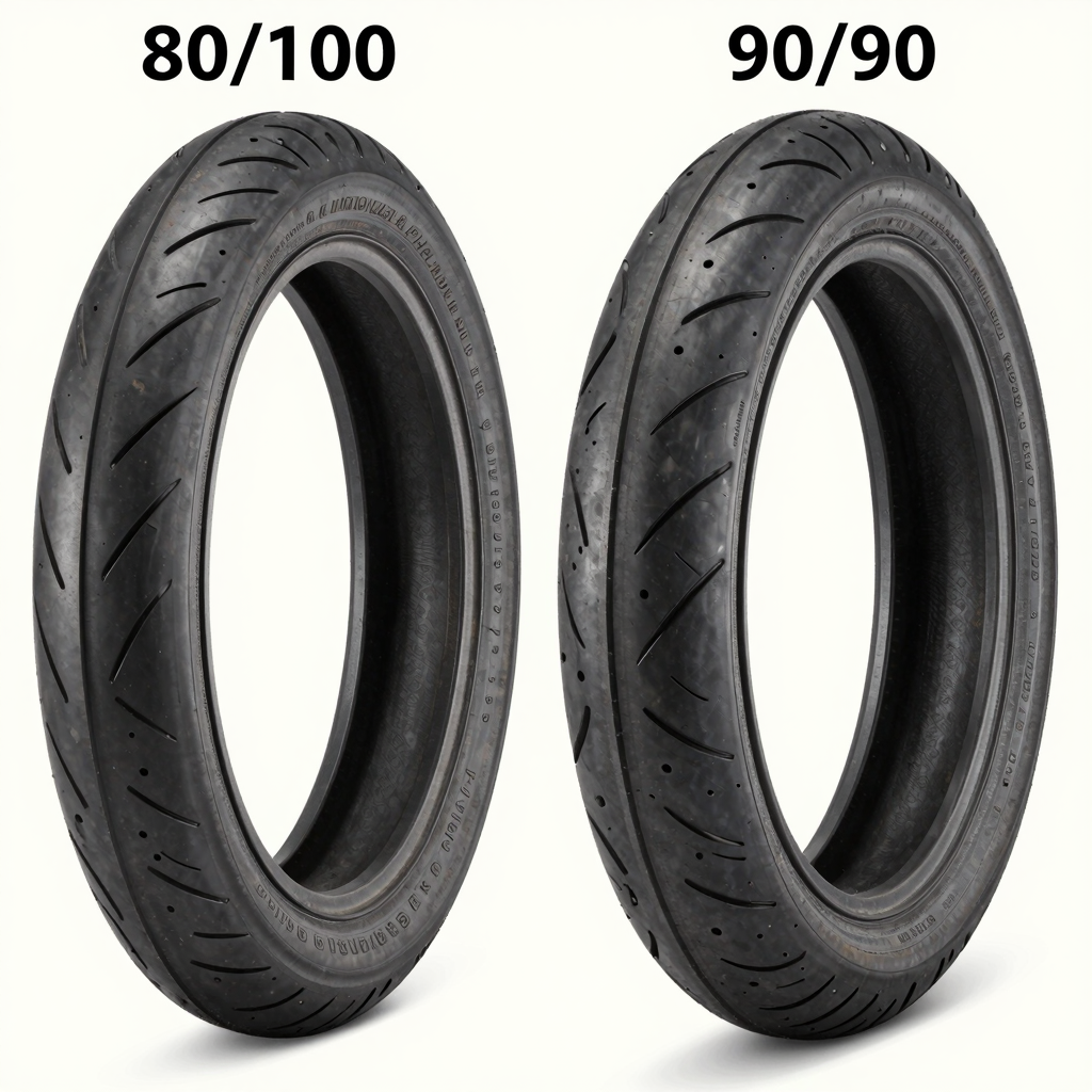 Comparison of 80/100 and 90/90 motorcycle tires