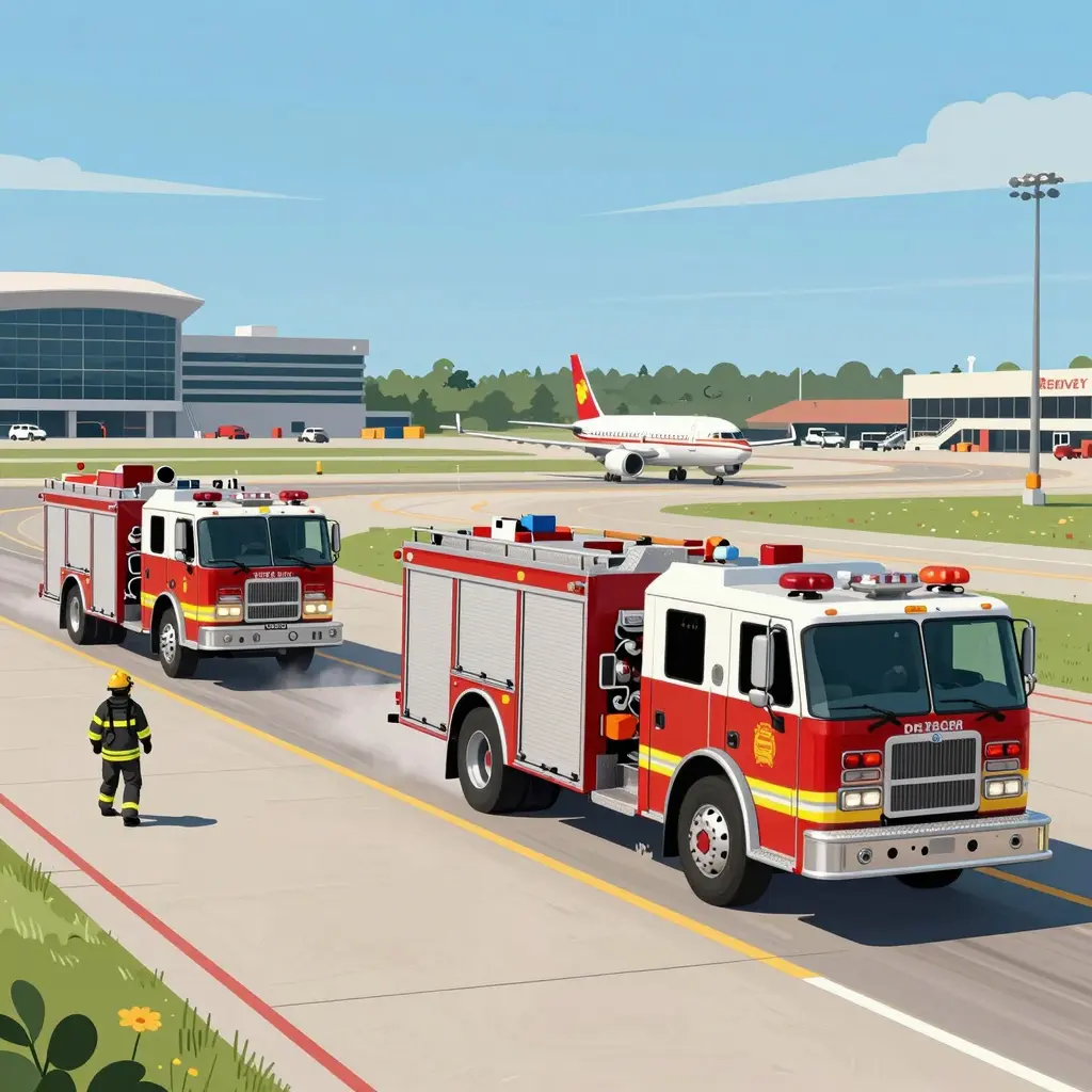 Airport Fire Trucks in Action