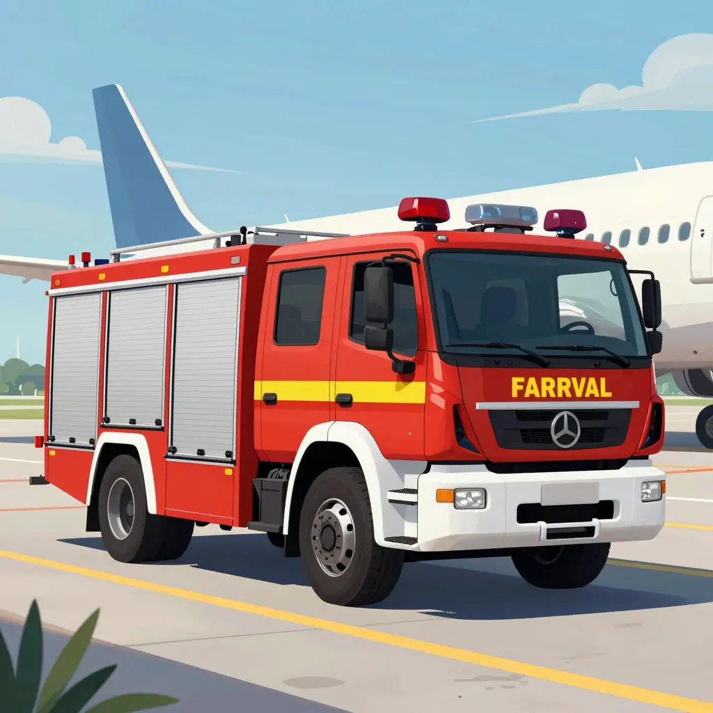 Modern Airport Fire Truck