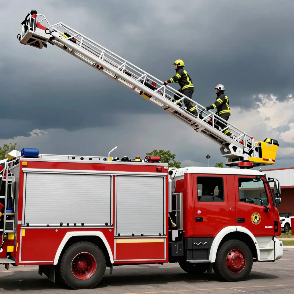 Ladder Fire Truck in Action