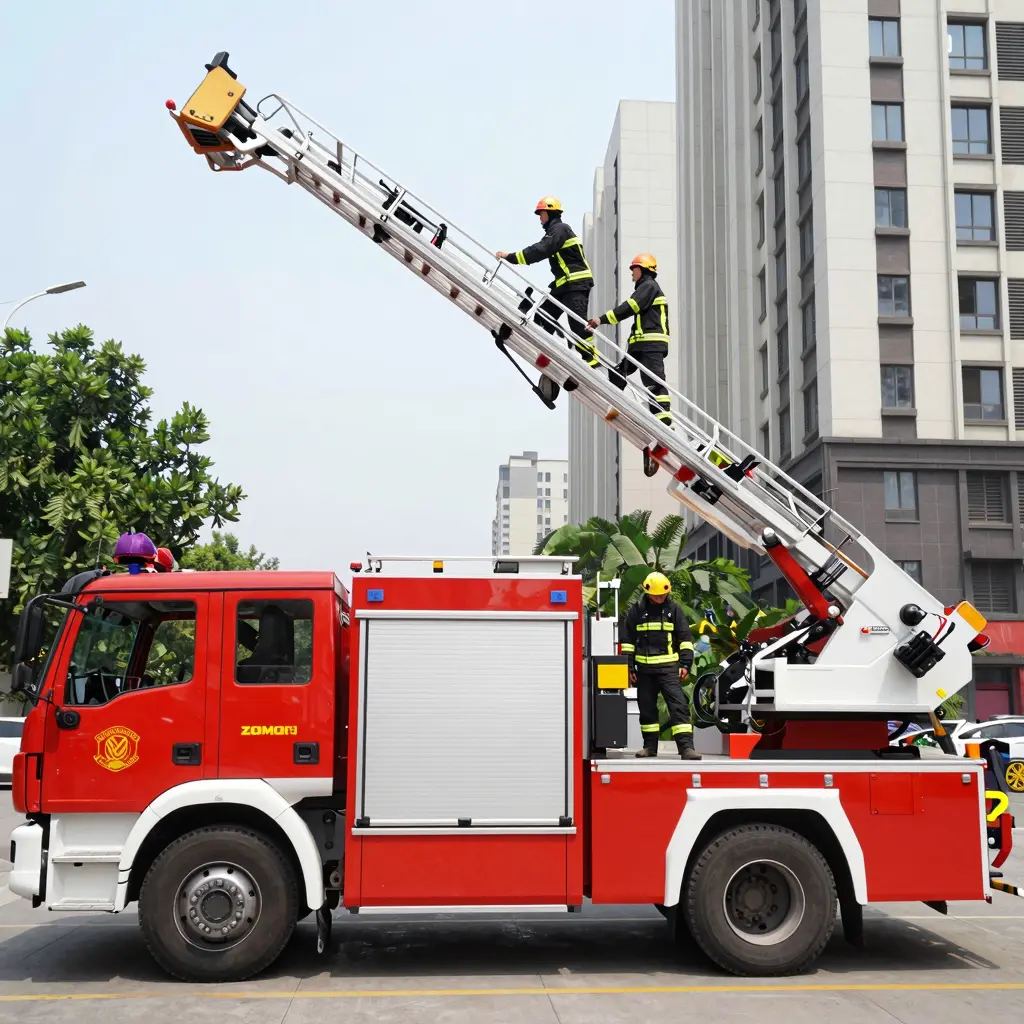 Ladder Fire Truck in Action