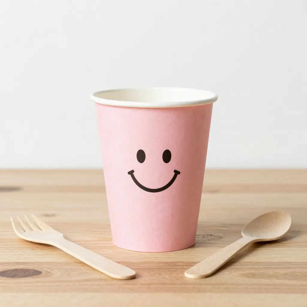 Light Pink Disposable Paper Cup